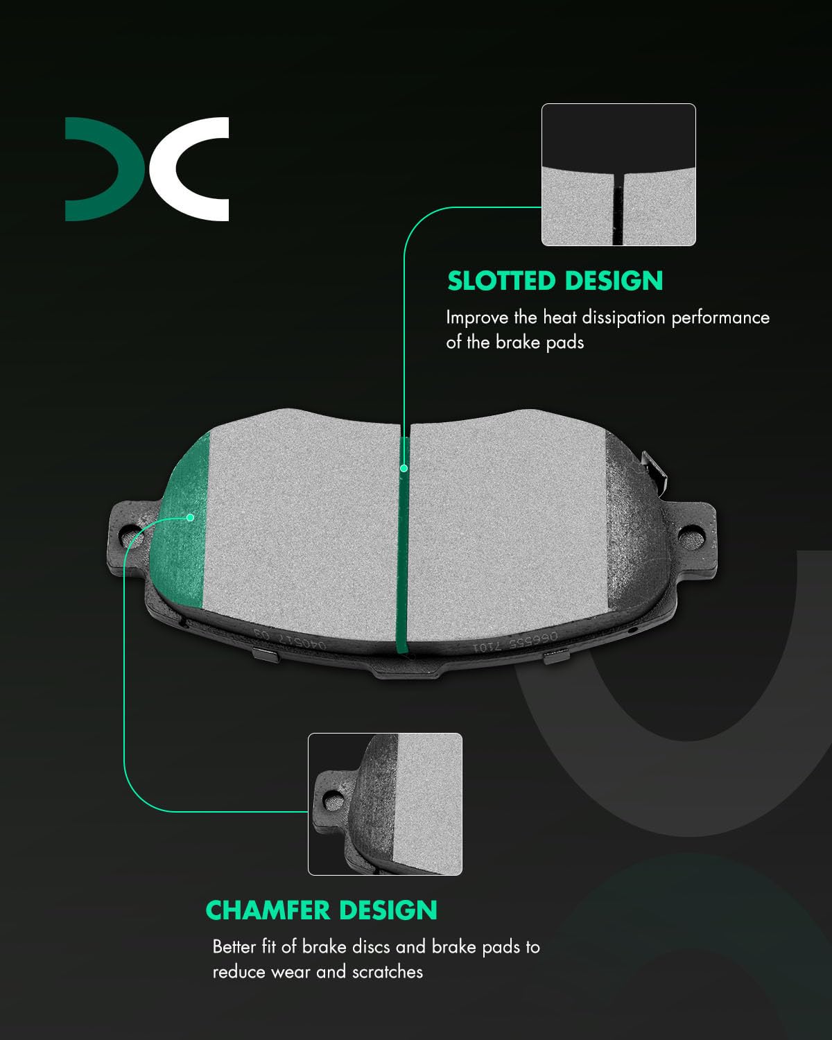 Scitoo Ceramic Brake Pads Sets, Front & Rear, Fit For Lexus Gs300 1998-2005, Gs400 1998-2000, Gs430 2001-2005, Is300 2001-2005,