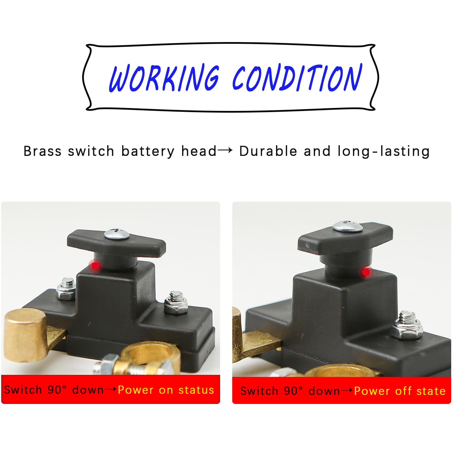 Battery Disconnect Switch,for 12V / 24V 250/1000 Amps,Lsolator Power Cutoff Switch for Car Marine Boat RV ATV (Upgrade)