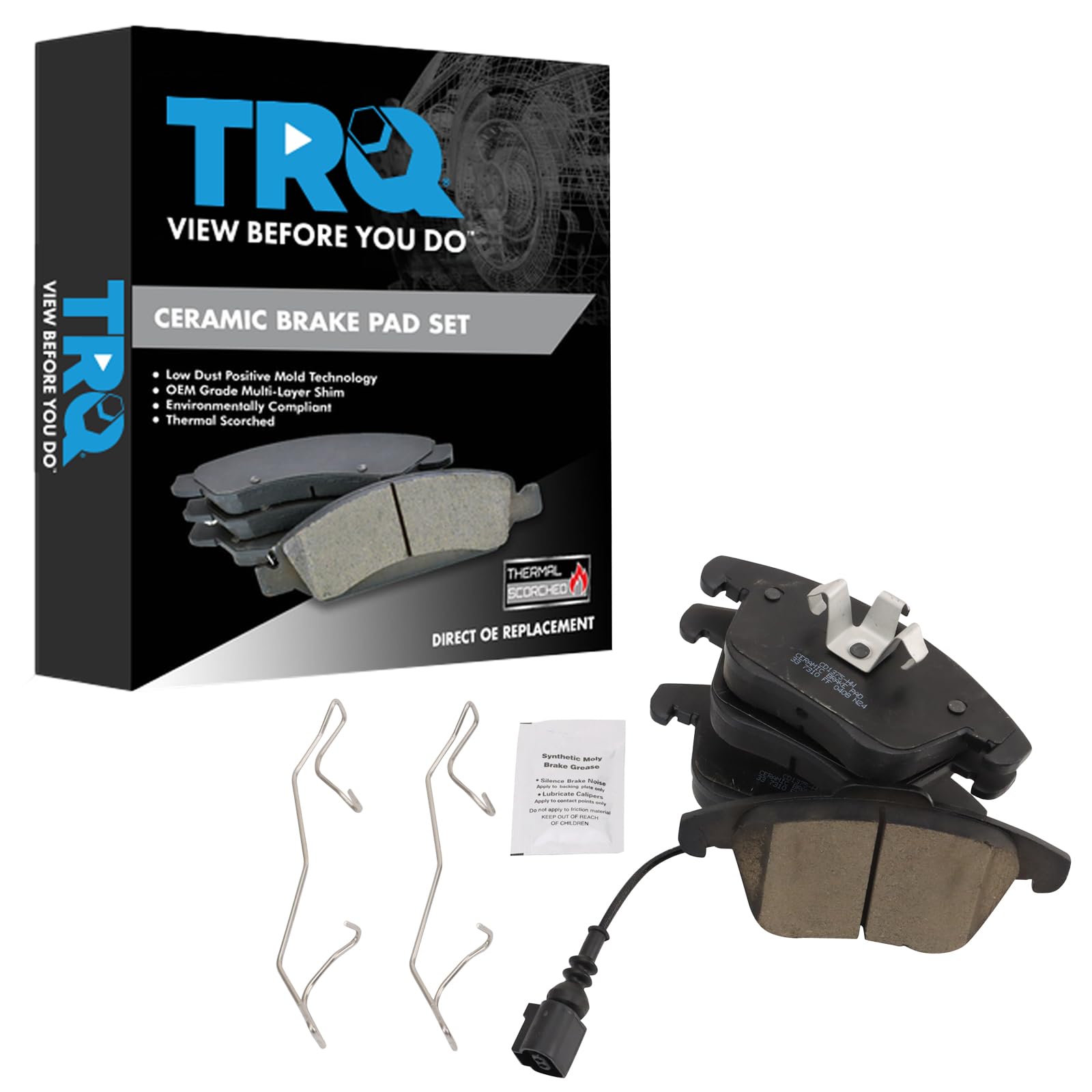 TRQ Front Brake Pads Ceramic Compatible with 2015-2018 Audi Q3 Q3 Quattro 2012-2020 Volkswagen Passat 2009-2017 Tiguan 2017-2018