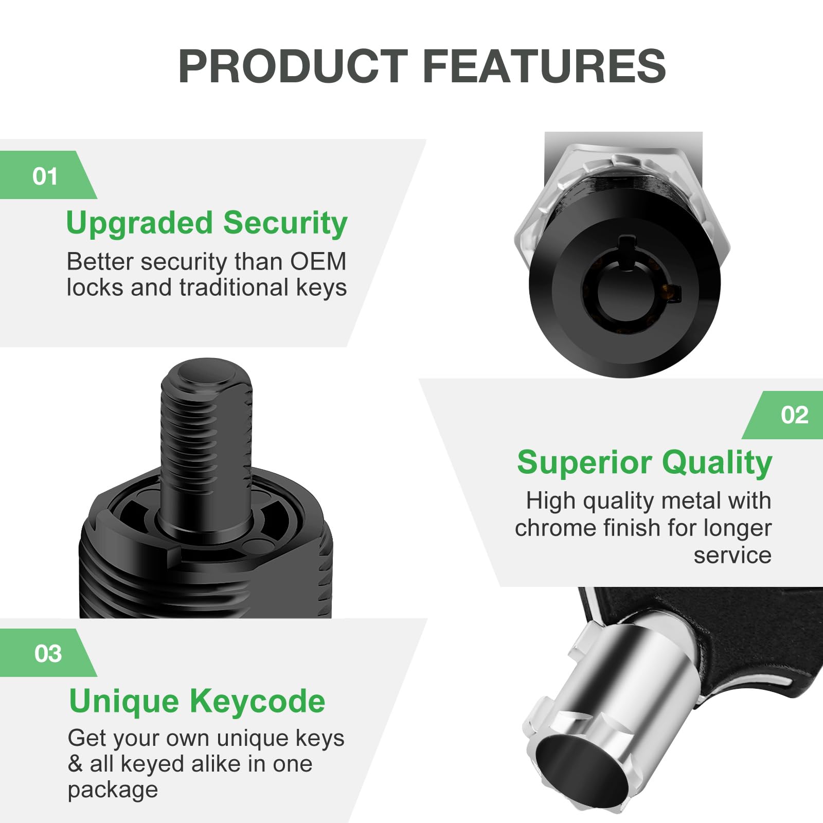 Cylinnda 10Pack Black Cabinet Lock With Keys, 1-1/2'' Rv Storage Locks Keyed Alike, Rv Locks For Storage Door, Camper Toolbox Rv