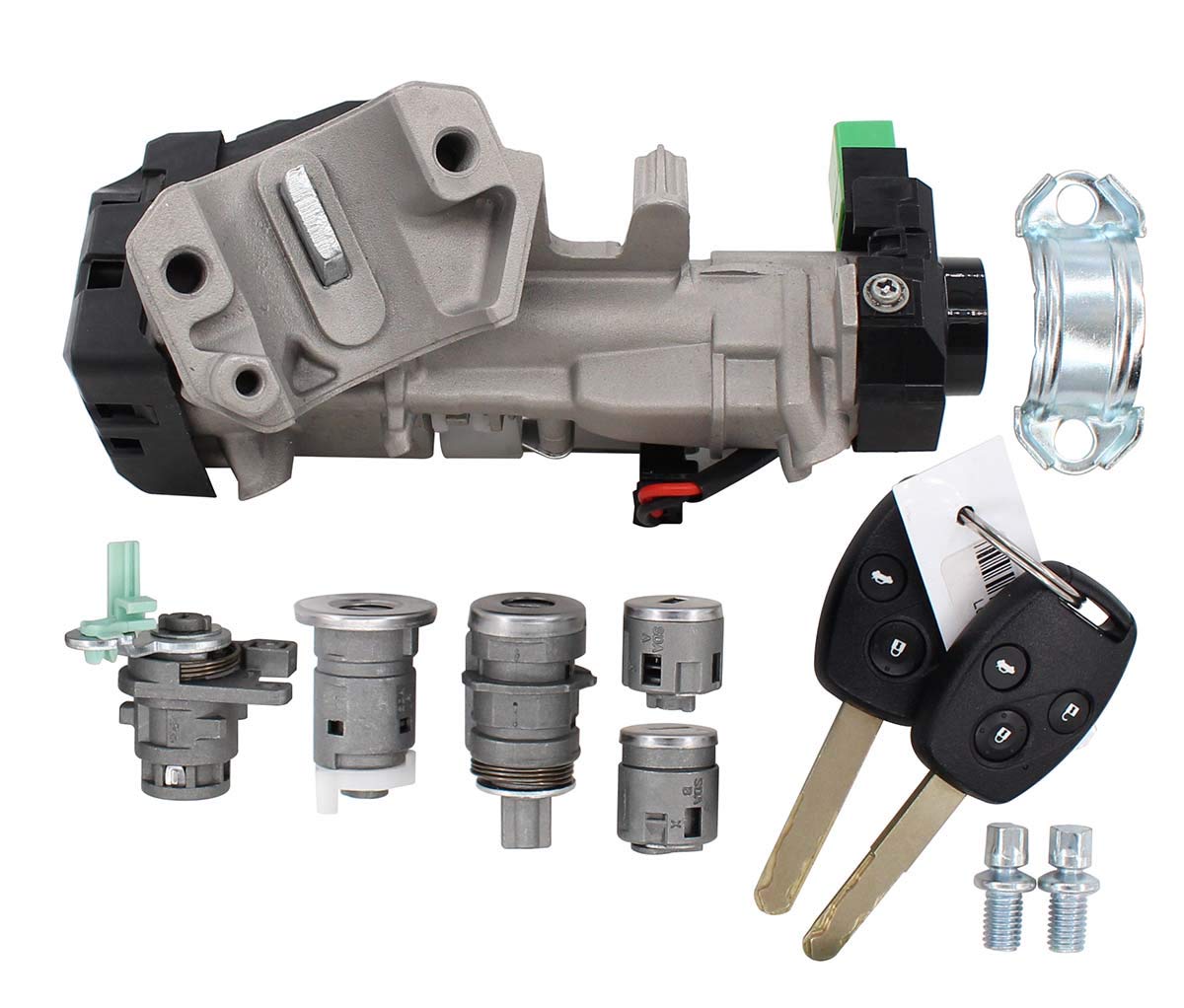 New Complete Set Ignition Switch Cylinder Door Lock Trans Key For Honda Accord 2006-2007