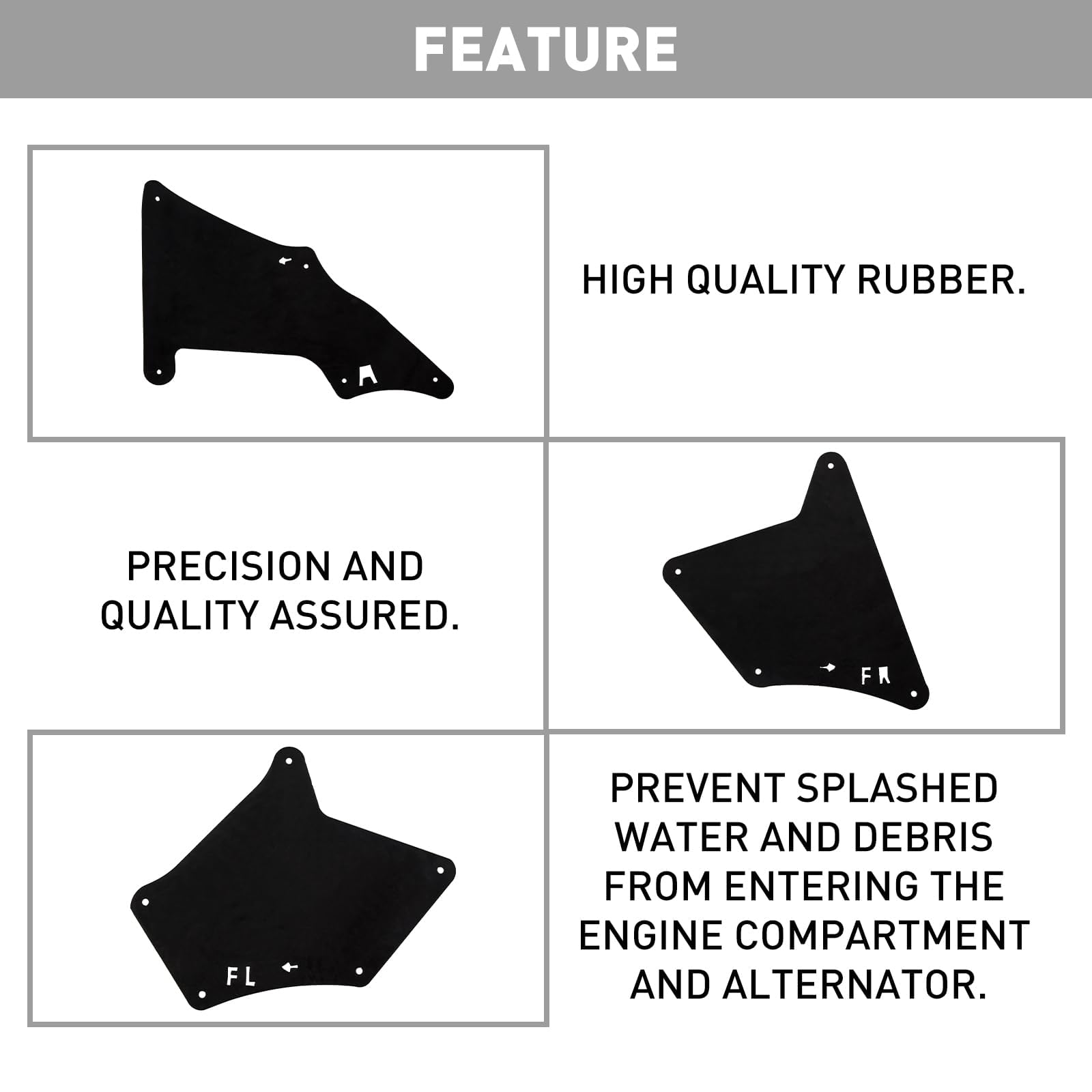 ECOTRIC Splash Guards Fender Liner Shield Compatible with 2003-2022 Toyota 4 Runner 2007-2014 FJ Cruiser 2003-2020 Land Cruiser 2003-2020 Lexus GX460 GX470 Replace for 5373535150 5373635150 5388635020