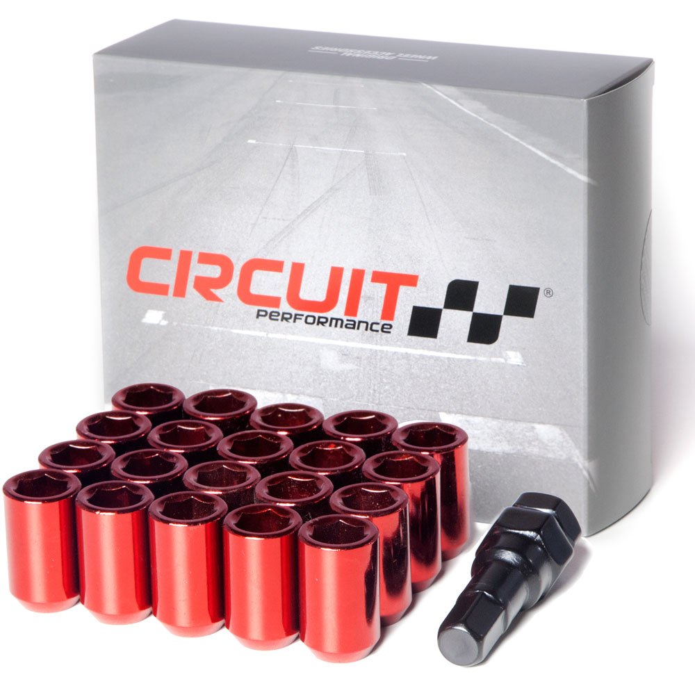 Circuit Performance Tuner Key Acorn Lug Nuts Red 12x1.25 Forged Steel (20pc + Tool)