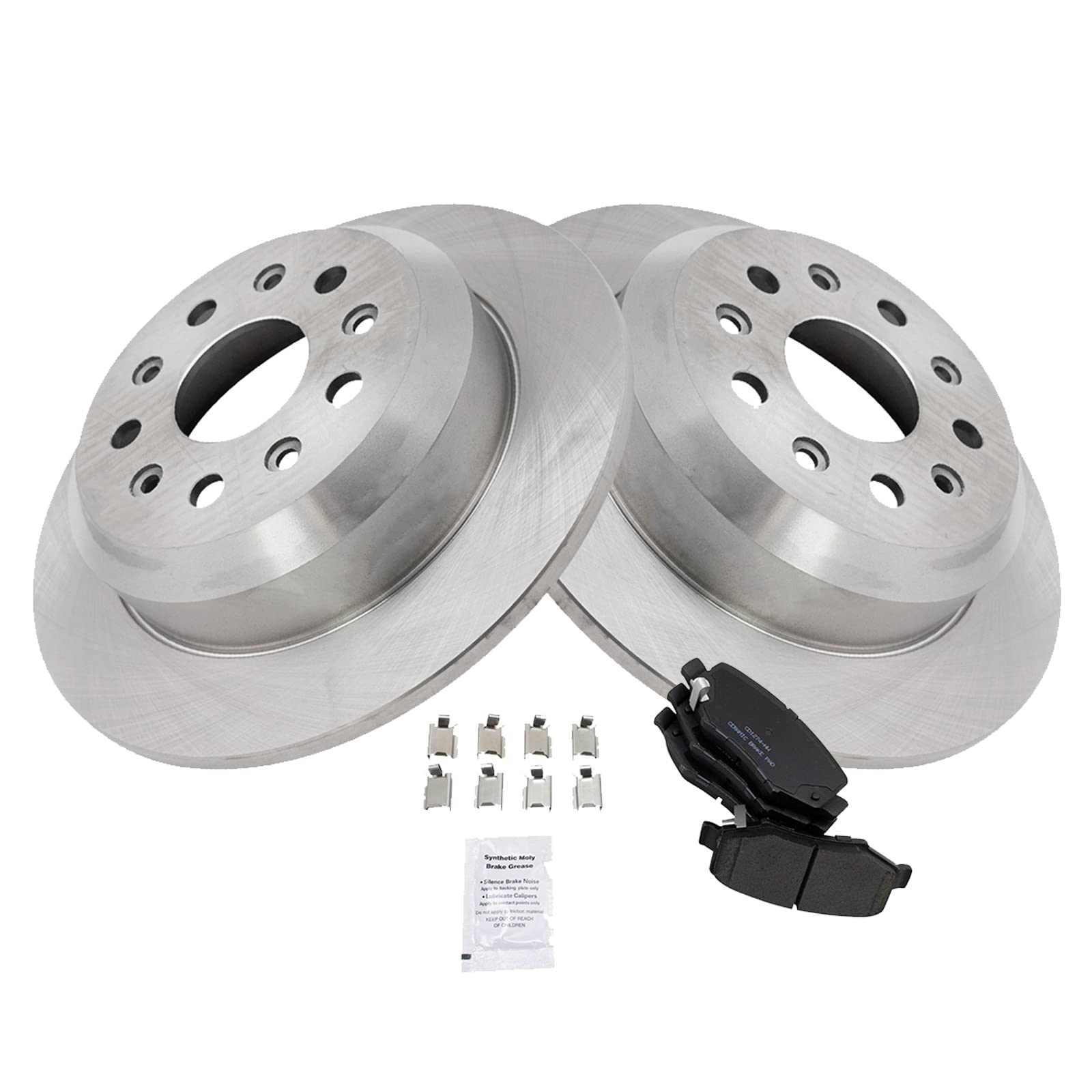 TRQ Brake Pad & Rotor Kit Brake Pads Brake Rotor Ceramic Compatible with 2018-2020 Jeep Wrangler