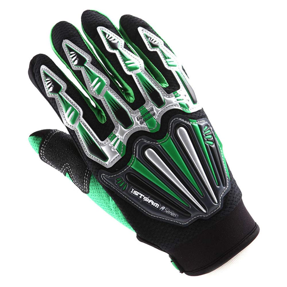 WOW Motocross Motorcycle BMX MX ATV Dirt Bike Skeleton Racing Cycling Gloves Green