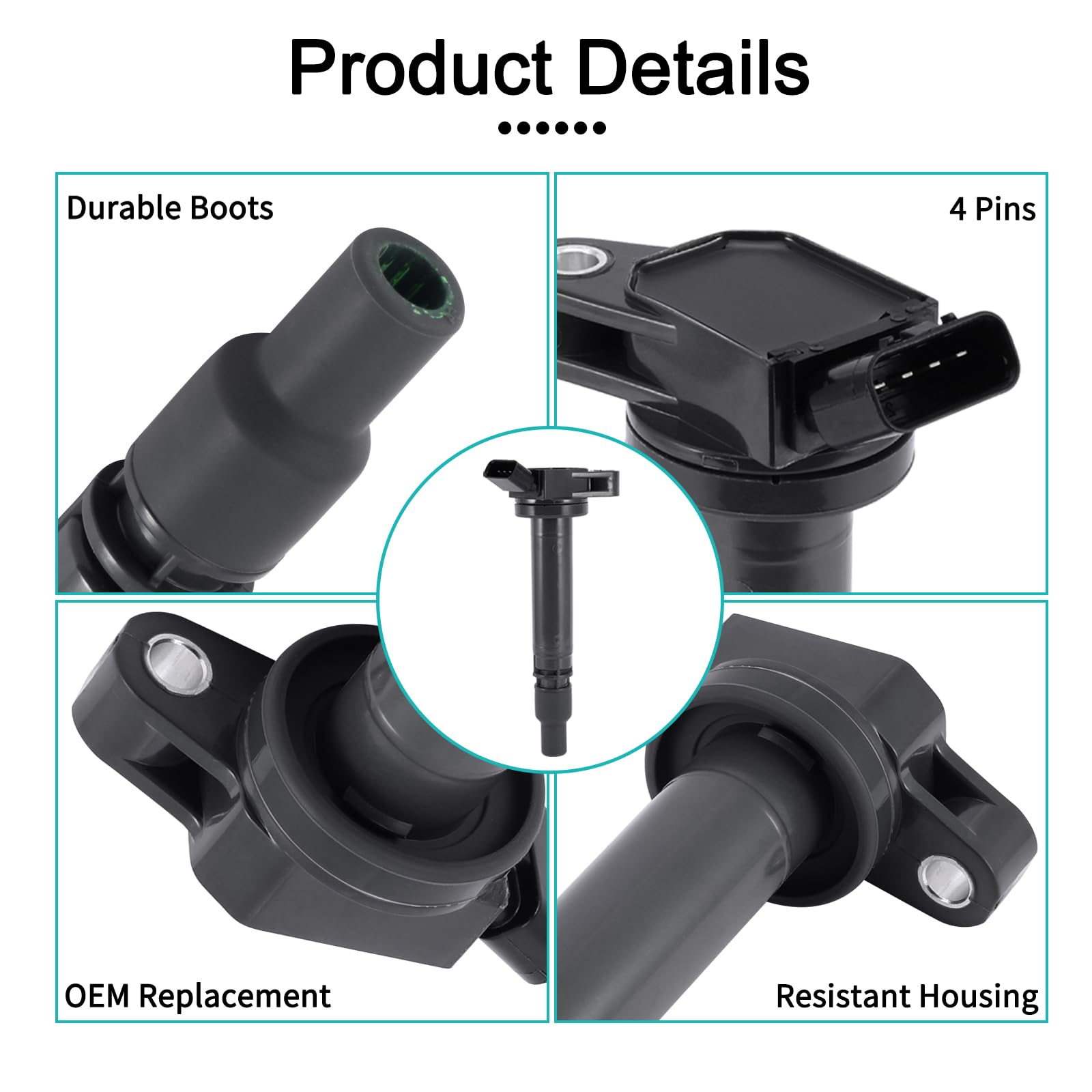 4Pcs Uf507 Ignition Coil Pack For Toyota Avalon Camry Rav4 Highlander Sienna Sequoia Tundra Land Cruiser Land Cruiser Tundra,Sci