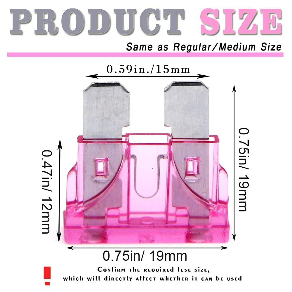 (55 Pcs) 40 Amp Standard Blade Fuse, 40A Automotive Fuse For Car Truck