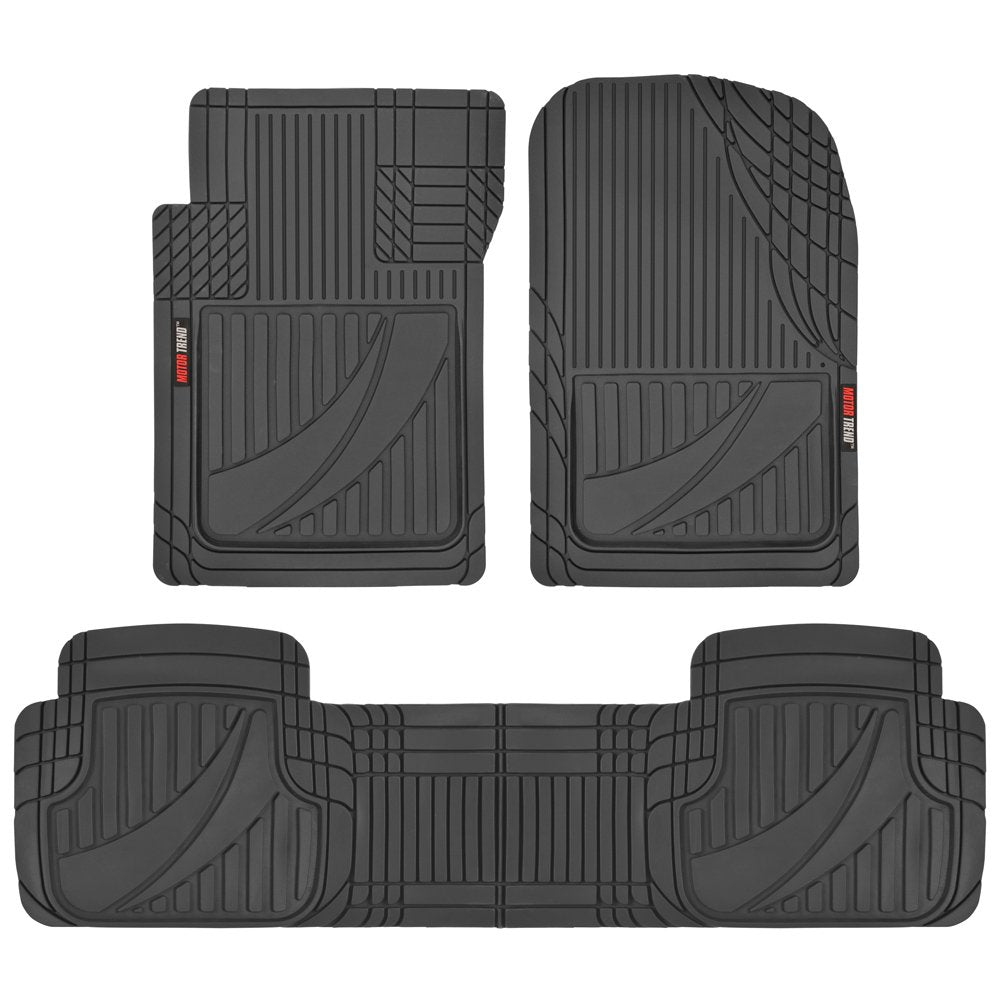 Bdk Flextough Advanced Performance Contour Liners - Heavy Duty Rubber Floor Mats For Car Suv Truck & Van - All Weather Protectio