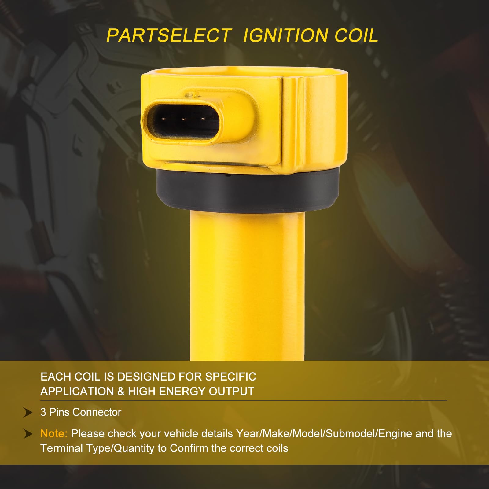 Partselect 6Pcs Ignition Coil Pack Uf502 4606869Aa 4606869Ab Uf-502 Replacement For 2006-2010 Chrysler 300 Town & Country Sebrin