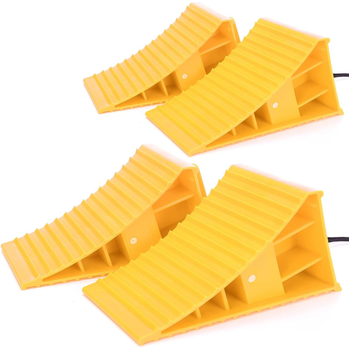 Homeon Wheels Rv Camper Large Wheel Chocks With Handle And Rope For Safety-Car Chocks, Tire Chocks, Trailer Solid Heavy Duty Whe