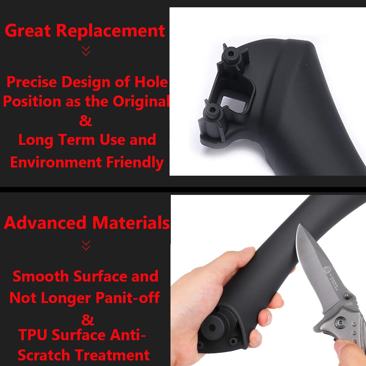 Ttcr-Ii Compatible With Bmw 3 Series Door Handle Covers 2006-2012, Half Part 1 Pc For E90 E91 Door Pull Handle Replacement Fits 323 325 328 330 335 Sedan & Touring (Black, Right Front/Rear)