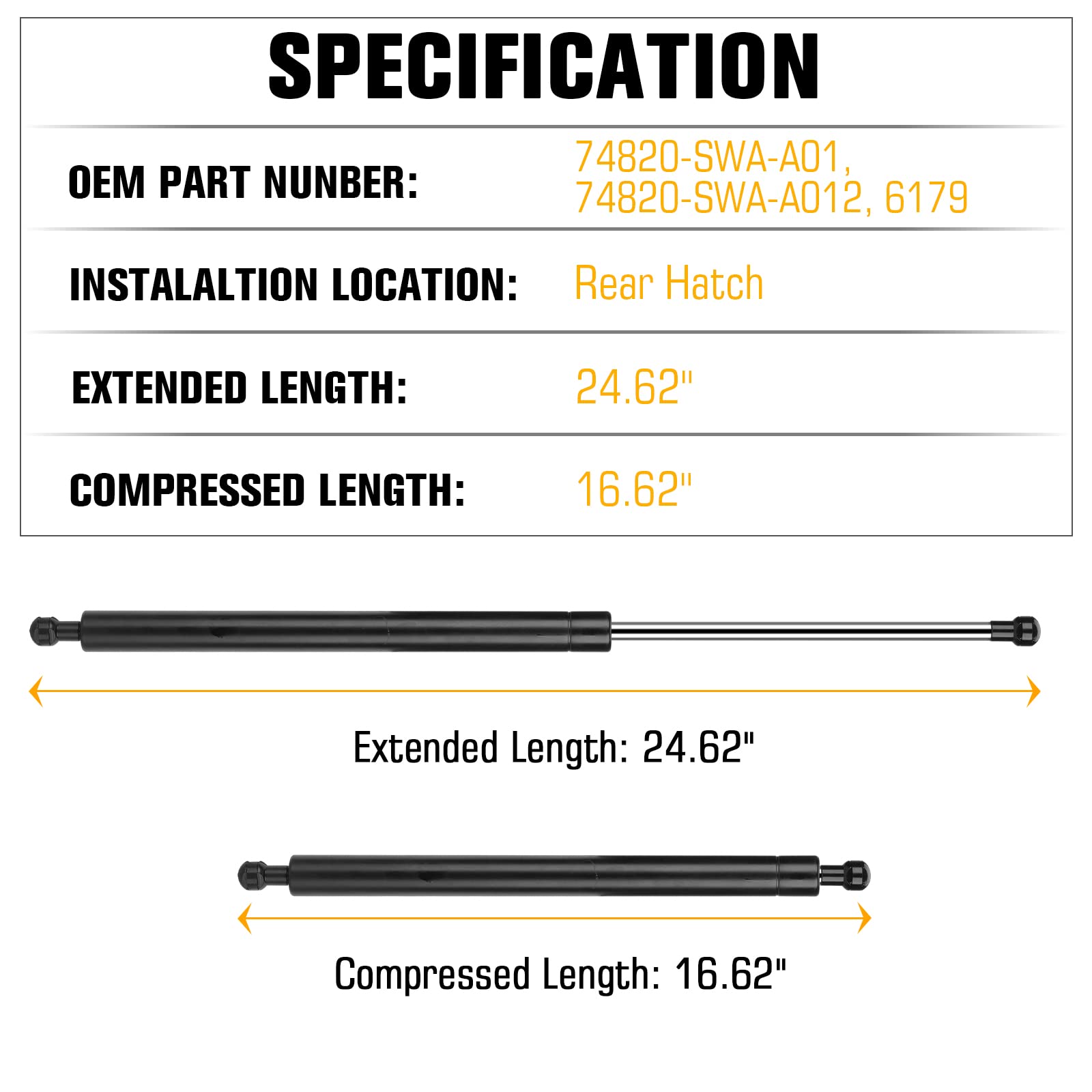 Rear Hatch Lift Support Shocks Struts For Honda Crv Tailgate 2007 2008 2009 2010 2011 6179 2 Pcs