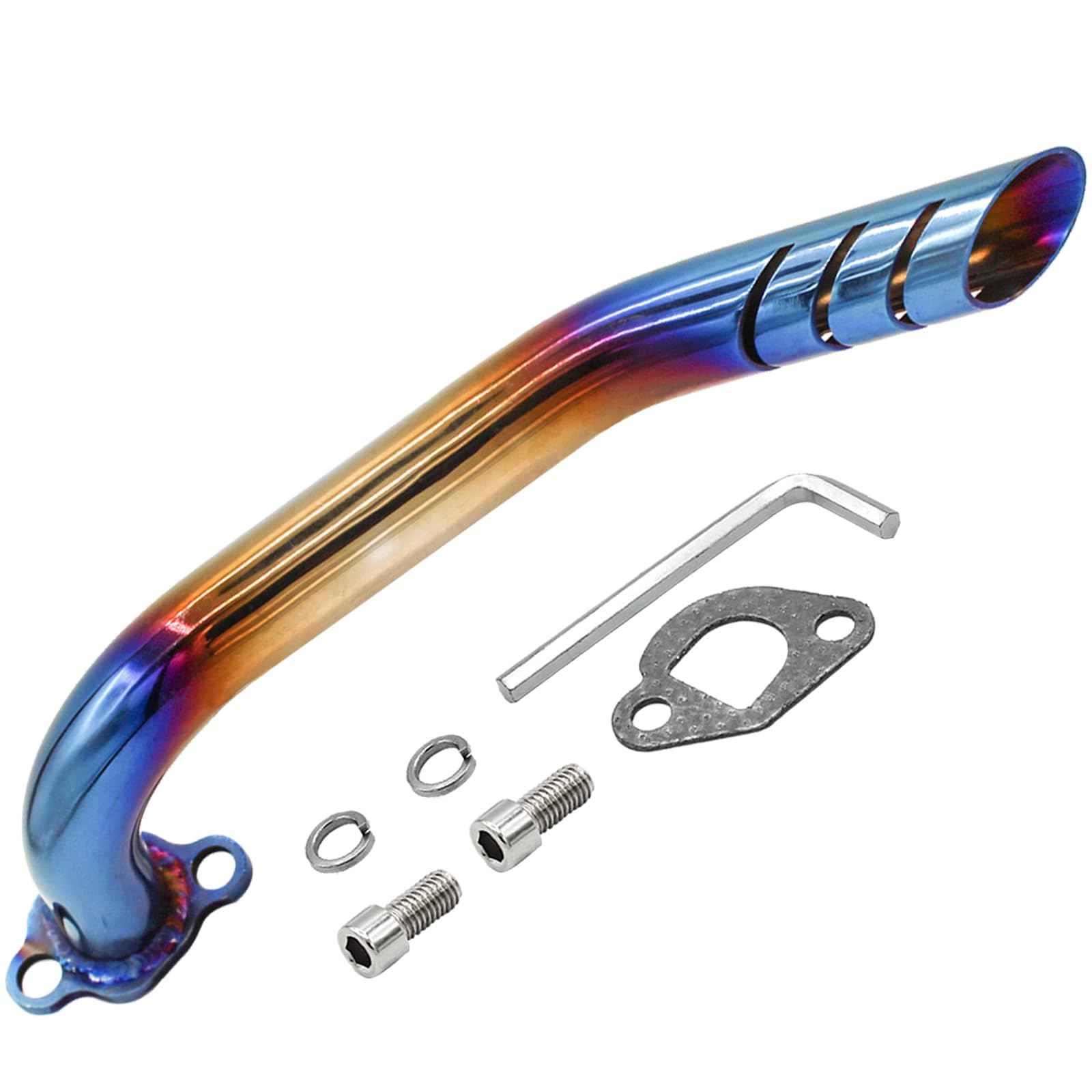 Header Exhaust Pipe Kit for Coleman CT200u CT200u-ex BT200X KT196 196cc 6.5hp, for Non-Hemi Predator 212cc Baja Warrior MB200 GX