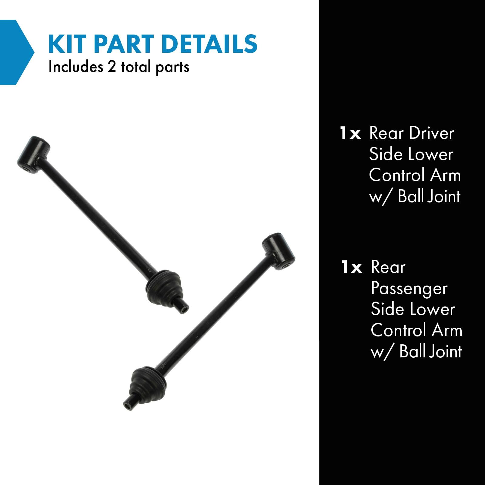 Trq Rear Lower Control Arm With Ball Joint Set Compatible With 2004-2005 Chevrolet Classic 1997-2003 Malibu 1999-2004 Oldsmobile