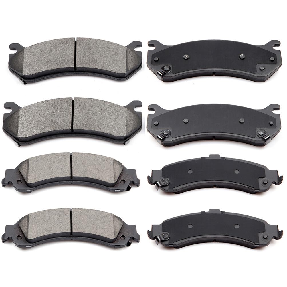 Eccpp D834-7707 D785-7653 Rear Ceramic & Front Semi Metallic Disc Brake Pad Set Fit For Cadillac Escalade 2002-2006,For Cadillac