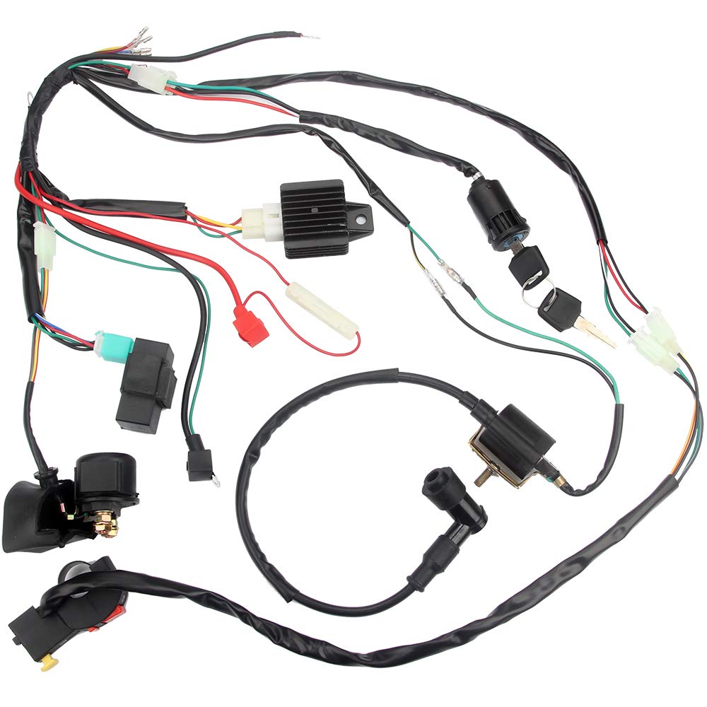 Dkiigame Electric Start Engine Wiring Harness Coil Cdi Solenoid Relay For50Cc 70Cc 110Cc 125Cc 4 Stroke Atv Pit Quad Dirt Bike G