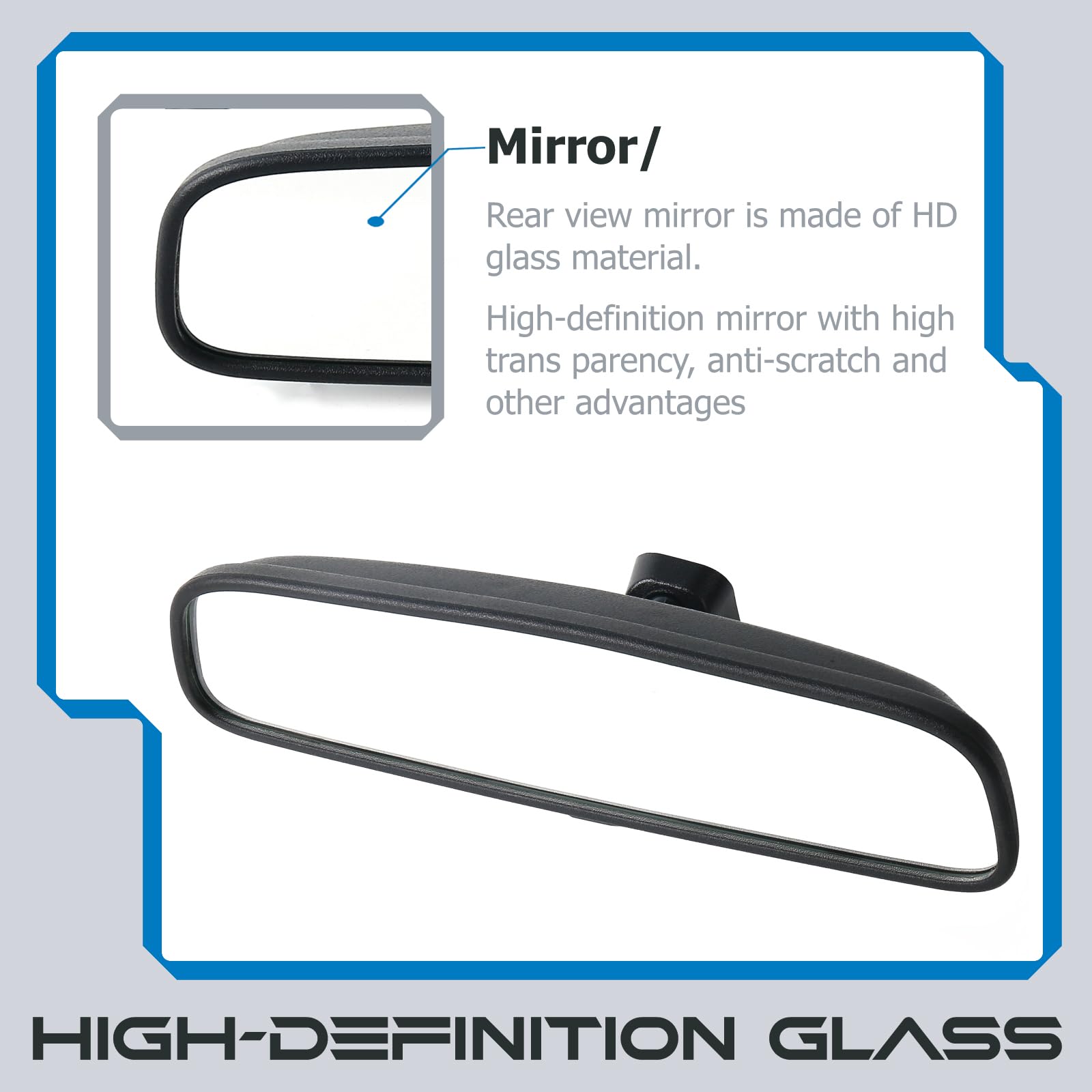 Kia & Hyundai Genuine Rear View Mirror, Interior Rearview Mirror Compatible With Kia Optima K5 Forte Koup Rio Sorento Sportage & Hyundai Elantra Tucson Santa Fe Sonata Equus Kona, Oem Bracket Mount