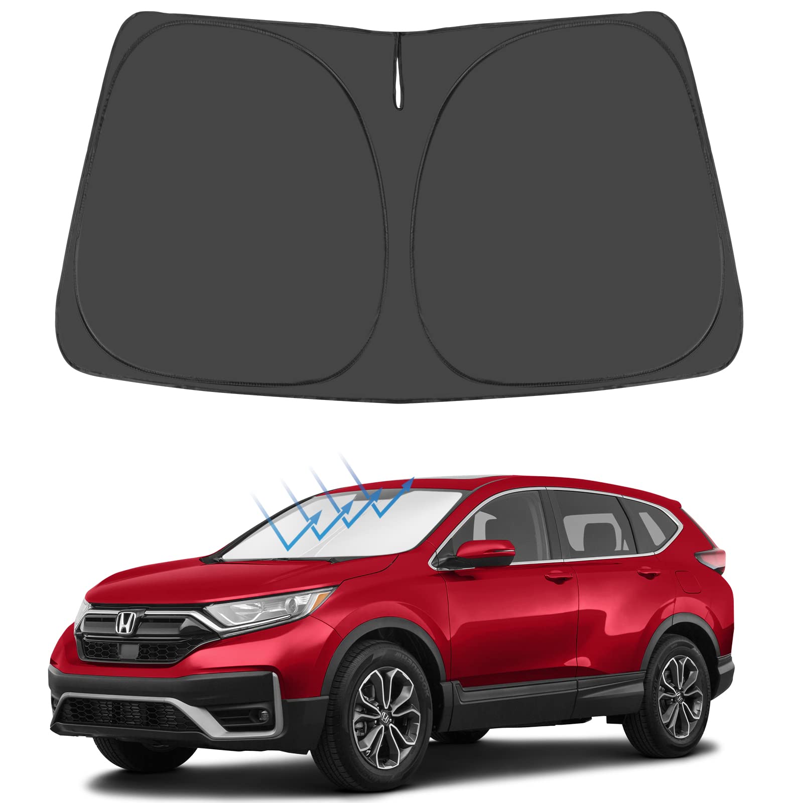 Proadsy 2025 Upgrade Windshield Sunshade Custom For Honda Crv 2022 2021 2020 2019 2018 2017 Block Sun & Uv Foldable Front Window