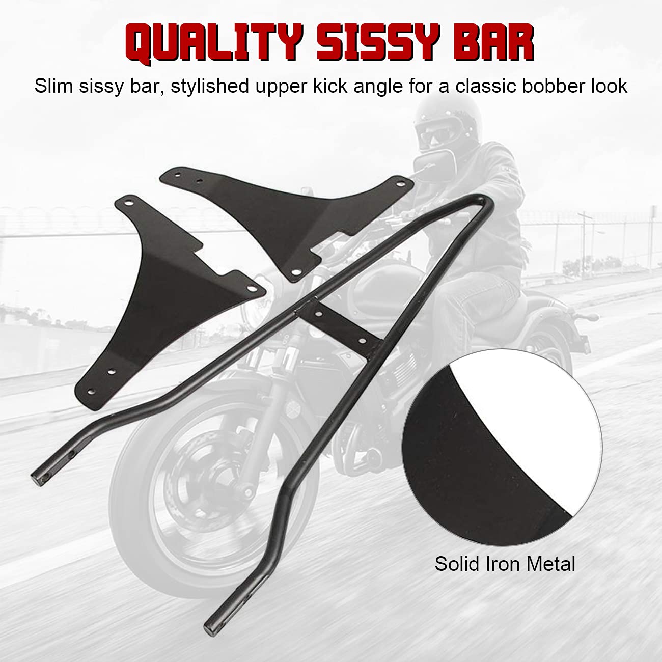 Innoglow Sissy Bar With Backrest Motorcycle Pu Backrest Passenger Pad Driver Rider Sissy Bar Fits For Harley Sportster Xl883 Xl1