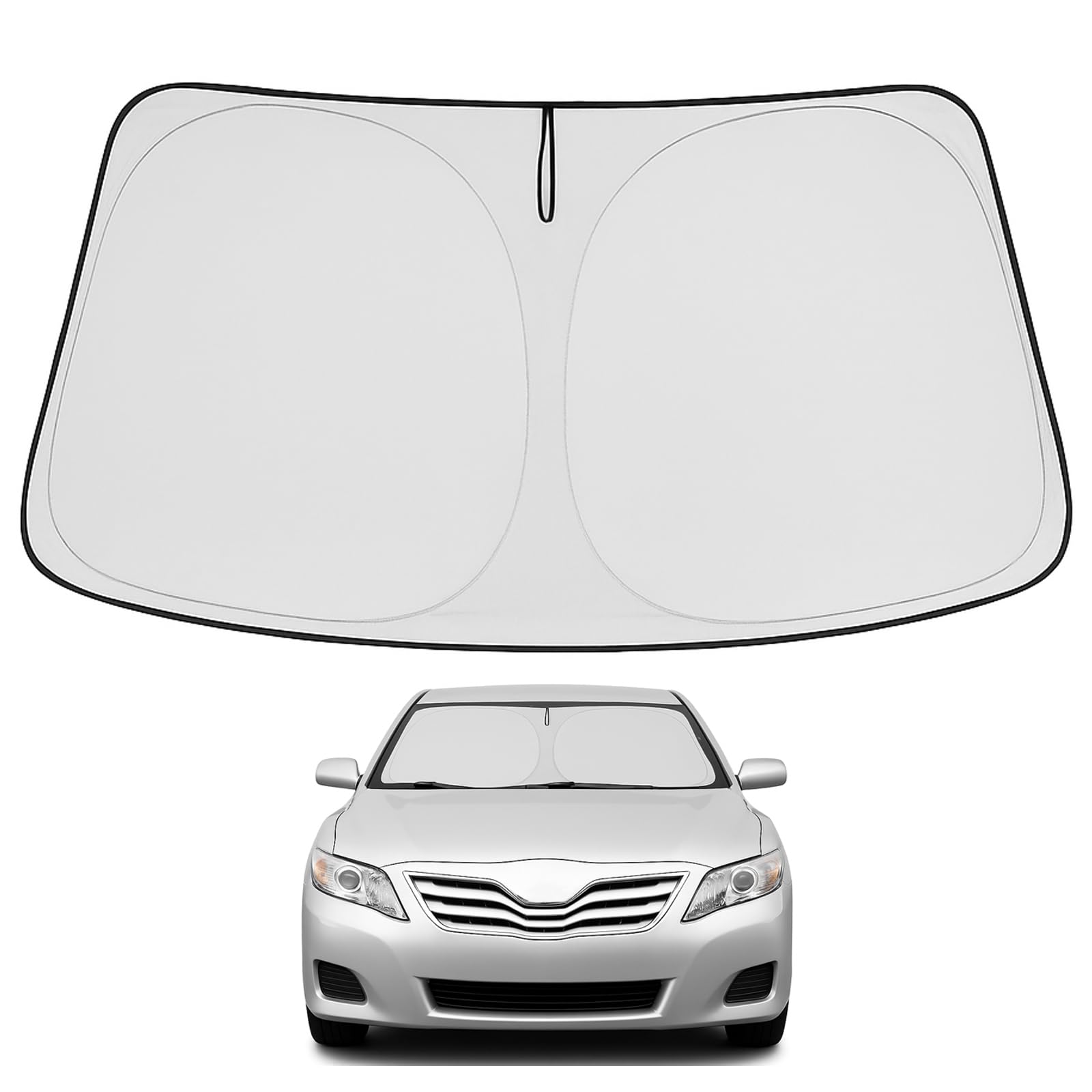 Proadsy 2025 Upgrade Windshield Sun Shade Custom Fit 2007-2011 Toyota Camry 4-Layer Foldable Front Sunshade Protector Sun Visor