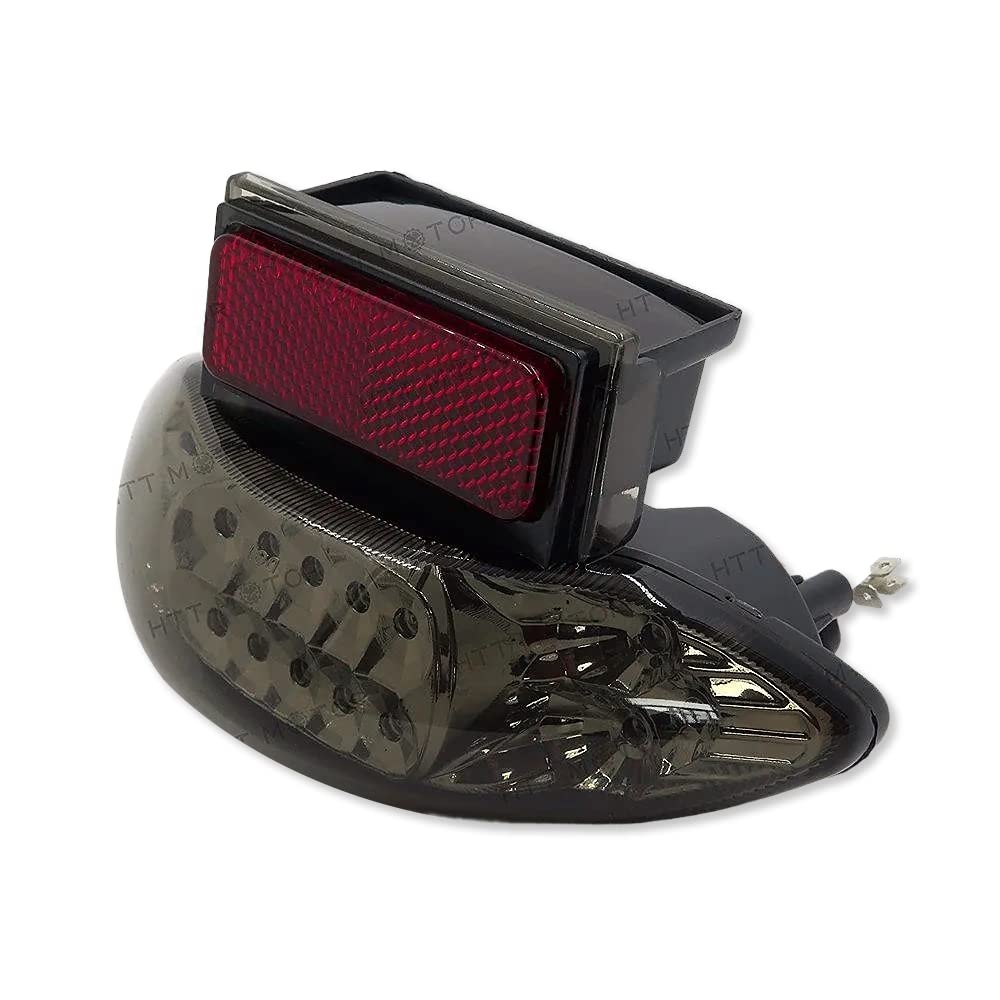 HTTMT MT031A- Custom Smoke Lens LED Brake Tail Light w/Integrated Turn Signals Indicators Compatible with 1999-2007 Suzuki Hayab