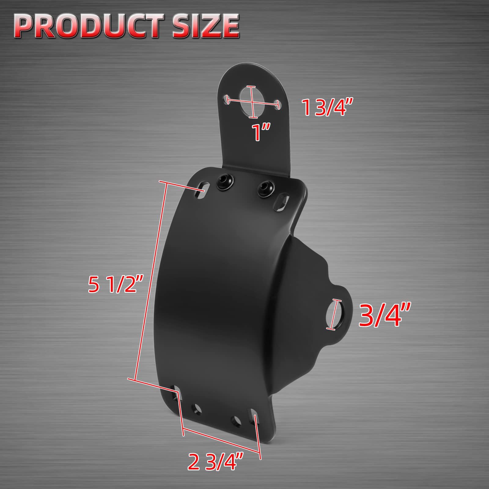Amazicha Side Mount License Plate Bracket Curved 3/4 Inch Axle Hole Compatible For Harley Touring Sporster Bobber Choppers