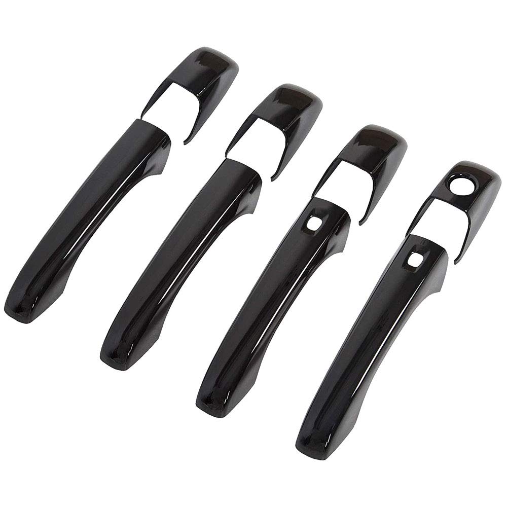 Sportuli Black Mirror Covers +Door Handle Covers Replacement For 2011-2021 J-Eep Grand Cherokee & D-Odge Durango