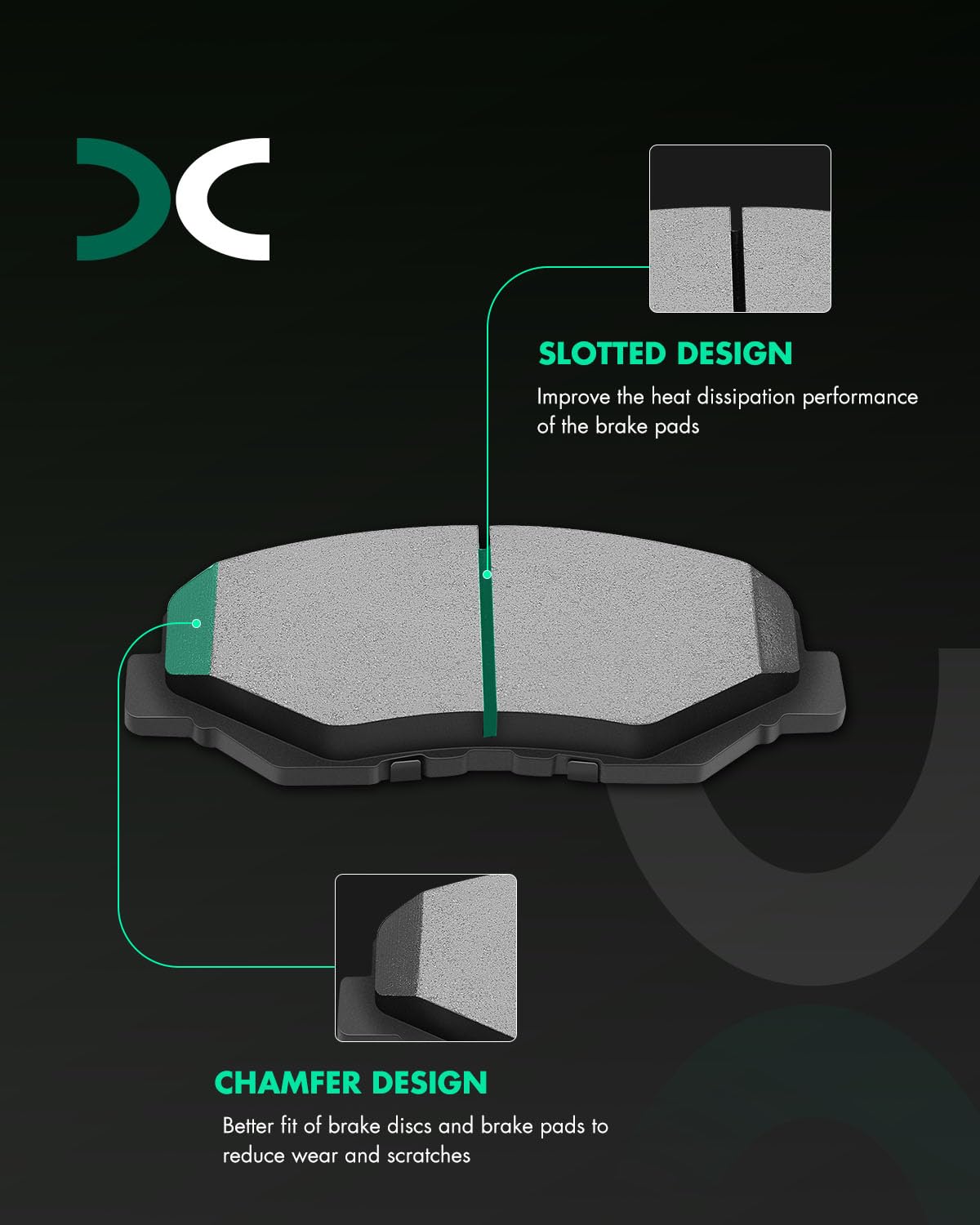 Scitoo D914 Front Ceramic Brake Pads Sets Fit For Acura Ilx 2013-2015,For Honda Civic/Cr-V/Element/For Accord/Pilot