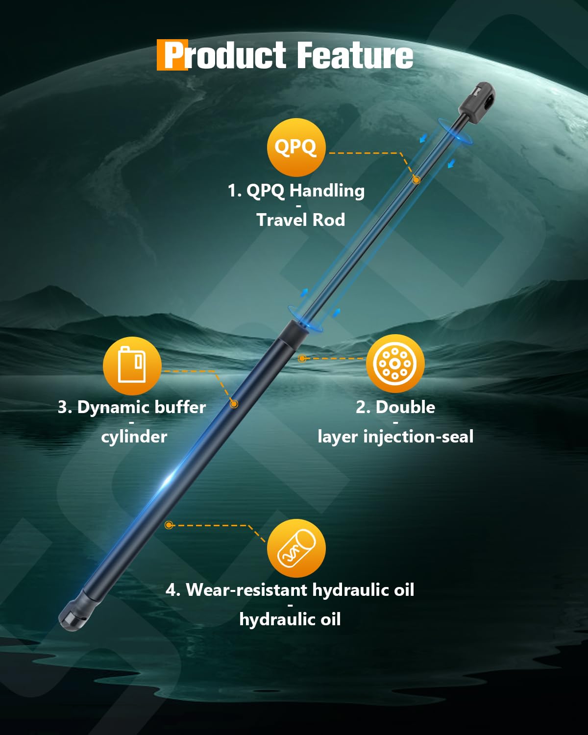 Scitoo 30649736 20.08Inch Lift Supports Fit For Volvo Xc90 2003-2014 Front Left And Right Hood Shock Struts 2Pcs