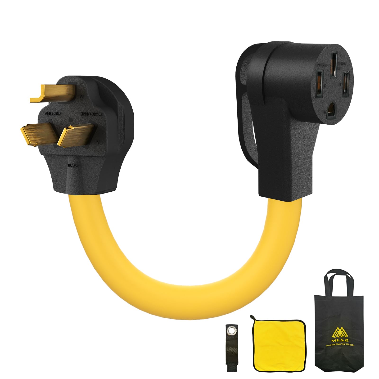 M1A2 Etl Listed Nema 10-30P To 14-50R Ev Charger Adapter 10 Awg Cord Compatible With Ev, Stw 30 Amp Dryer To 50 Amp Ev For Level