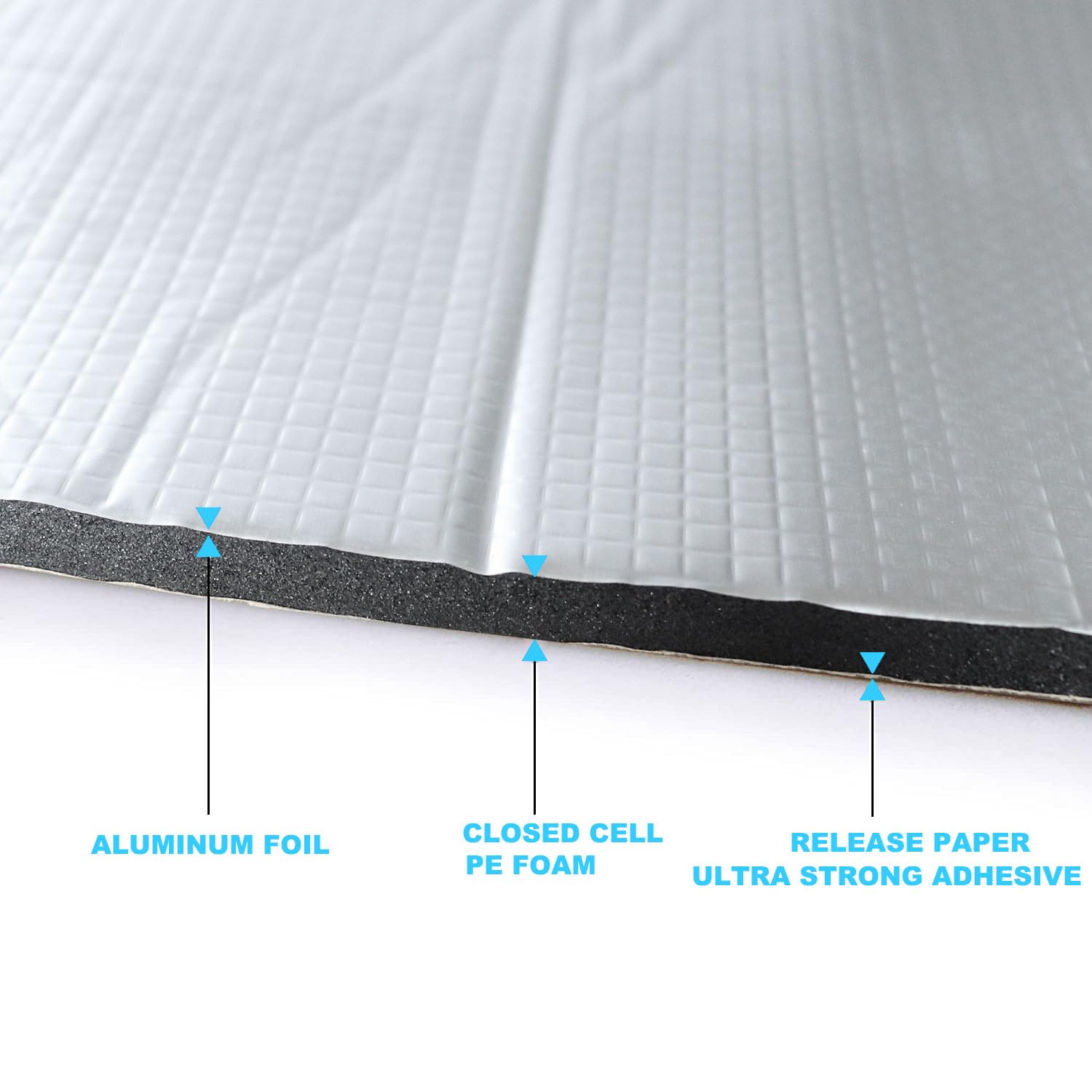 Car Heat Sound Deadening Insulation Mat - 394mil 10.8 sqft PE Foam Sound Deadener Material & Heat Barrier for Auto Hood Engine R