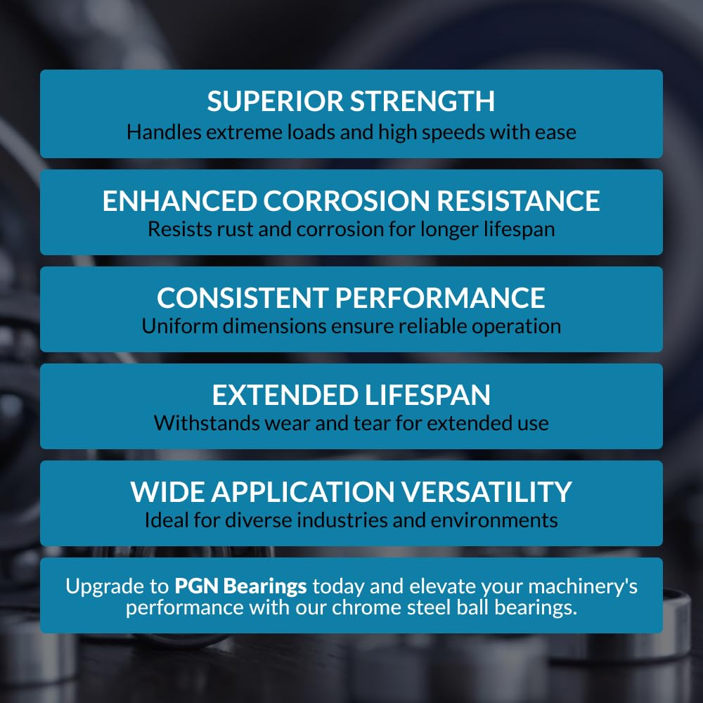 Pgn (4 Pack) 6201-2Rs Bearing - Lubricated Chrome Steel Sealed Ball Bearing - 12X32X10Mm Bearings With Rubber Seal & High Rpm Su