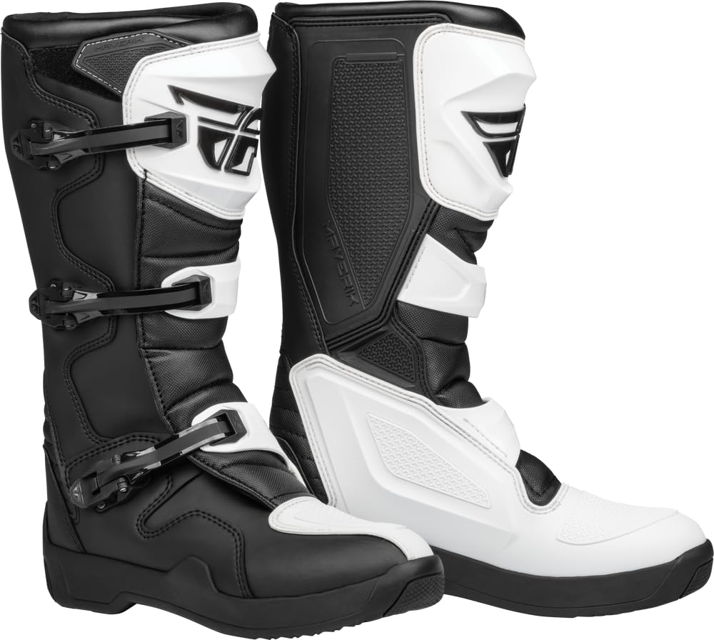 Fly Racing Maverik Lt Motocross Boots (Black/White Lt, Us 12)