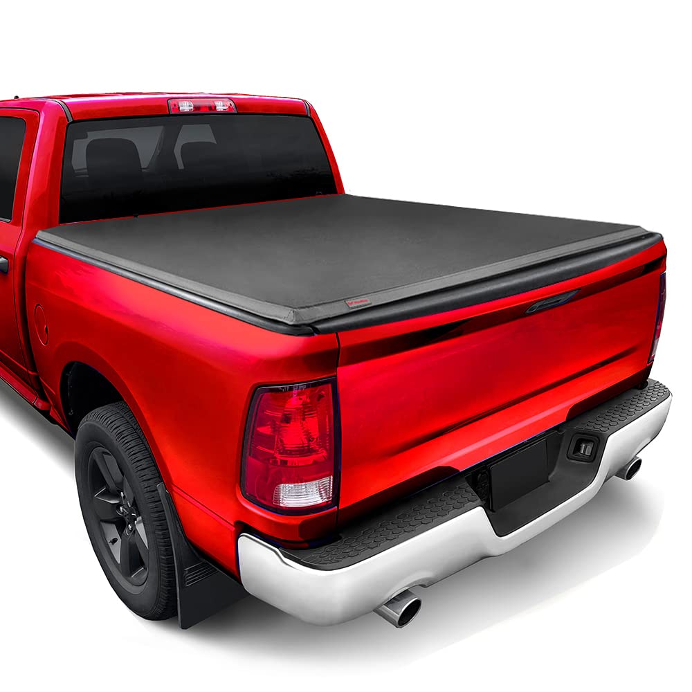 Maxmate Soft Quad-Fold Truck Bed Tonneau Cover Compatible With 2019-2025 Ram 1500 New Body (Not Fit 19-25 Classic) | 6'4'' (76''