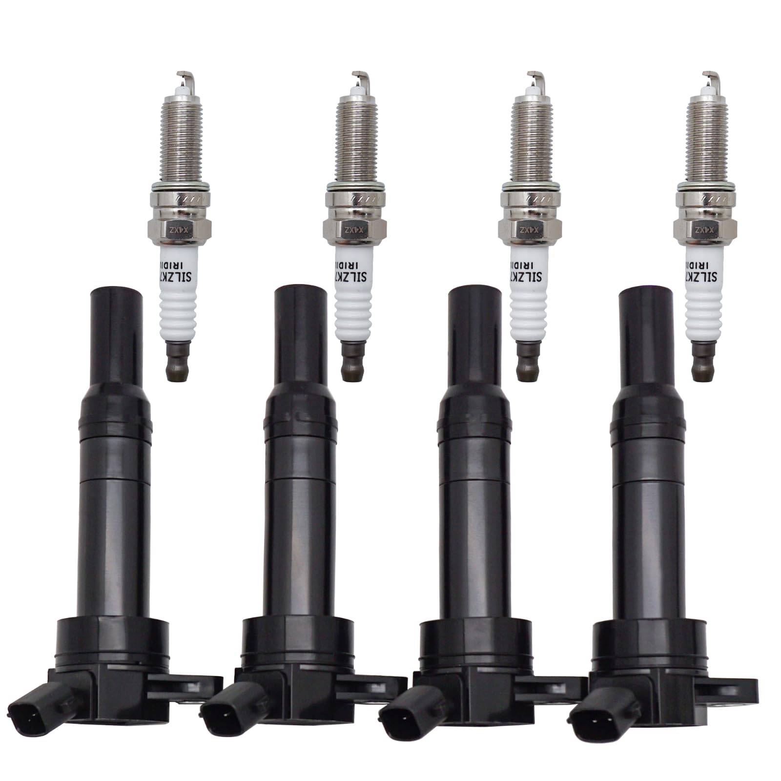 Uf651 Ignition Coil & Double Iridium Spark Plug 9723 Compatible With 2011-2019 Kia Soul Forte Hyundai Tucson Elantra 27300-2E000