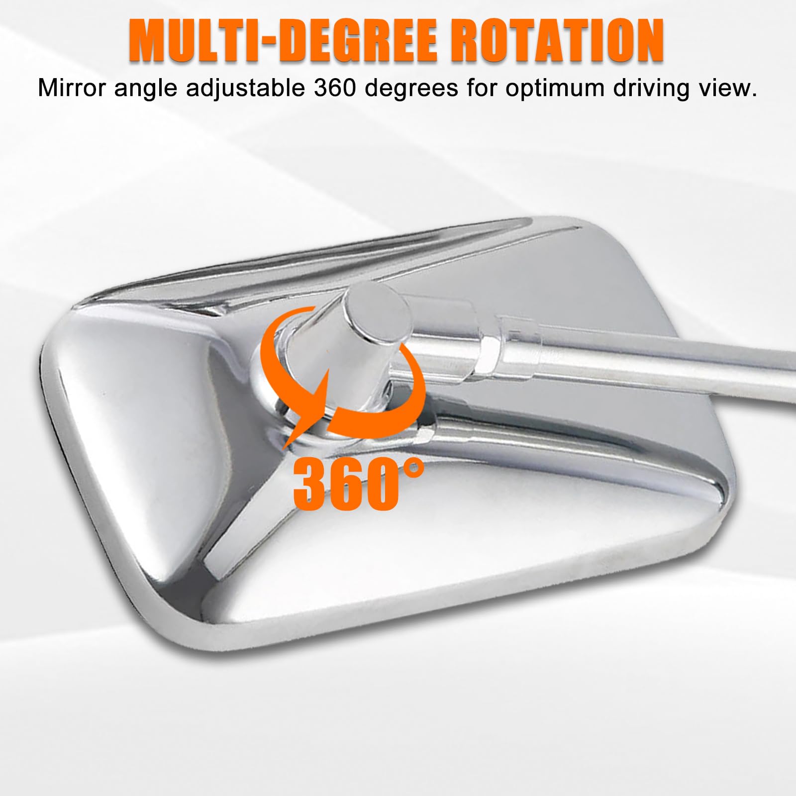 Dreamizer 10Mm Chrome Motorcycle Mirror Universal Rectangle Motorcycle Rear View Mirrors Compatible For Shadow Magna 750 Spirit 1100 Vulcan Vn 500 800 1500 1600 Sv650S Scooter Street Bike