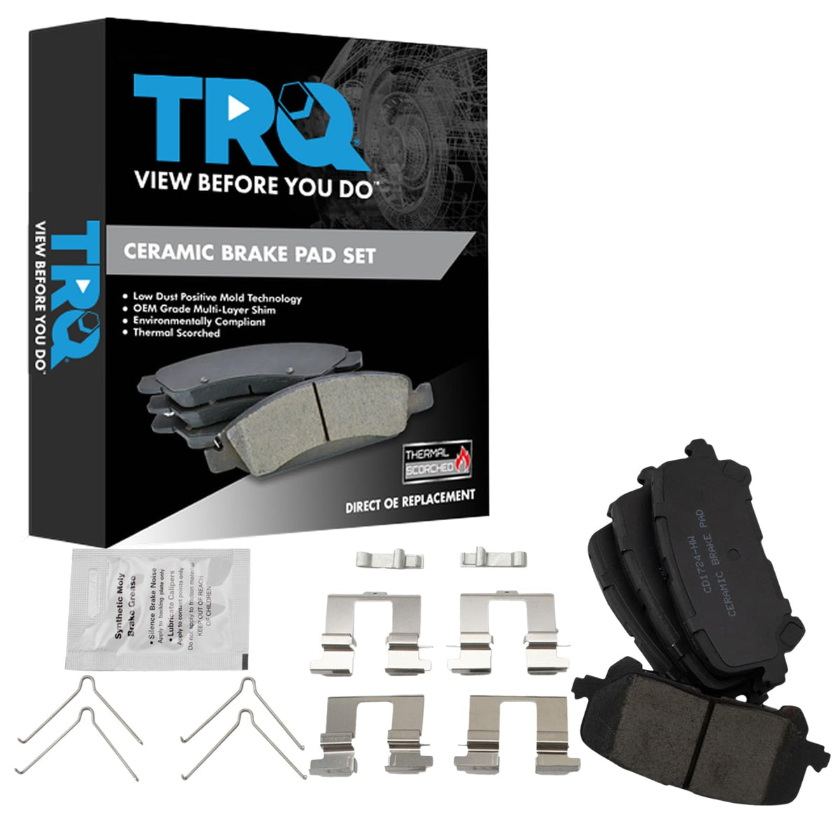 TRQ Rear Brake Pads Ceramic Compatible with 2014-2016 Acura MDX 2019-2022 Honda Passport 2016-2022 Pilot 2017-2022 Ridgeline