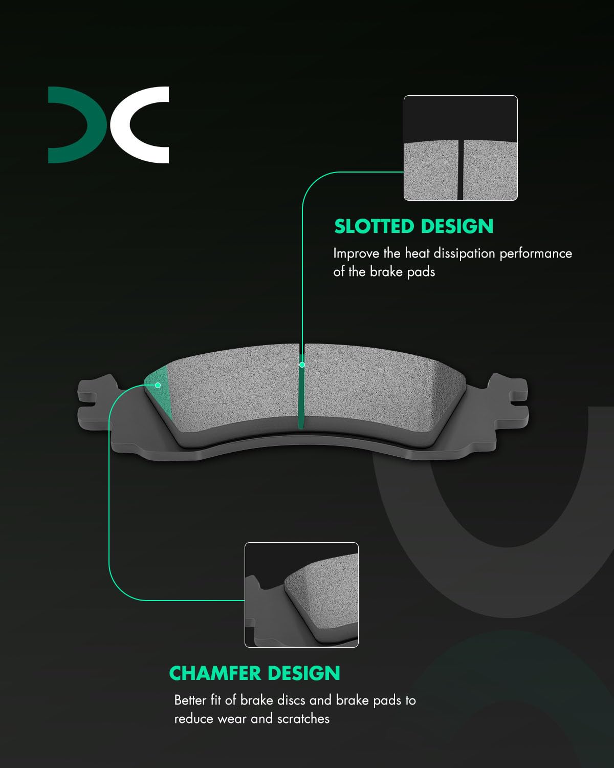 Scitoo D1158 D881 Front Semi-Metal Rear Ceramic Brake Pads Sets Fit For Ford For Explorer 2006-2010,For Ford For Explorer Sport
