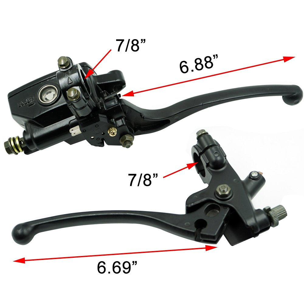 Feiteplus Universal Motorcycle 7/8' 22Mm Handlebar Brake Master Cylinder Clutch Lever Left & Right Set