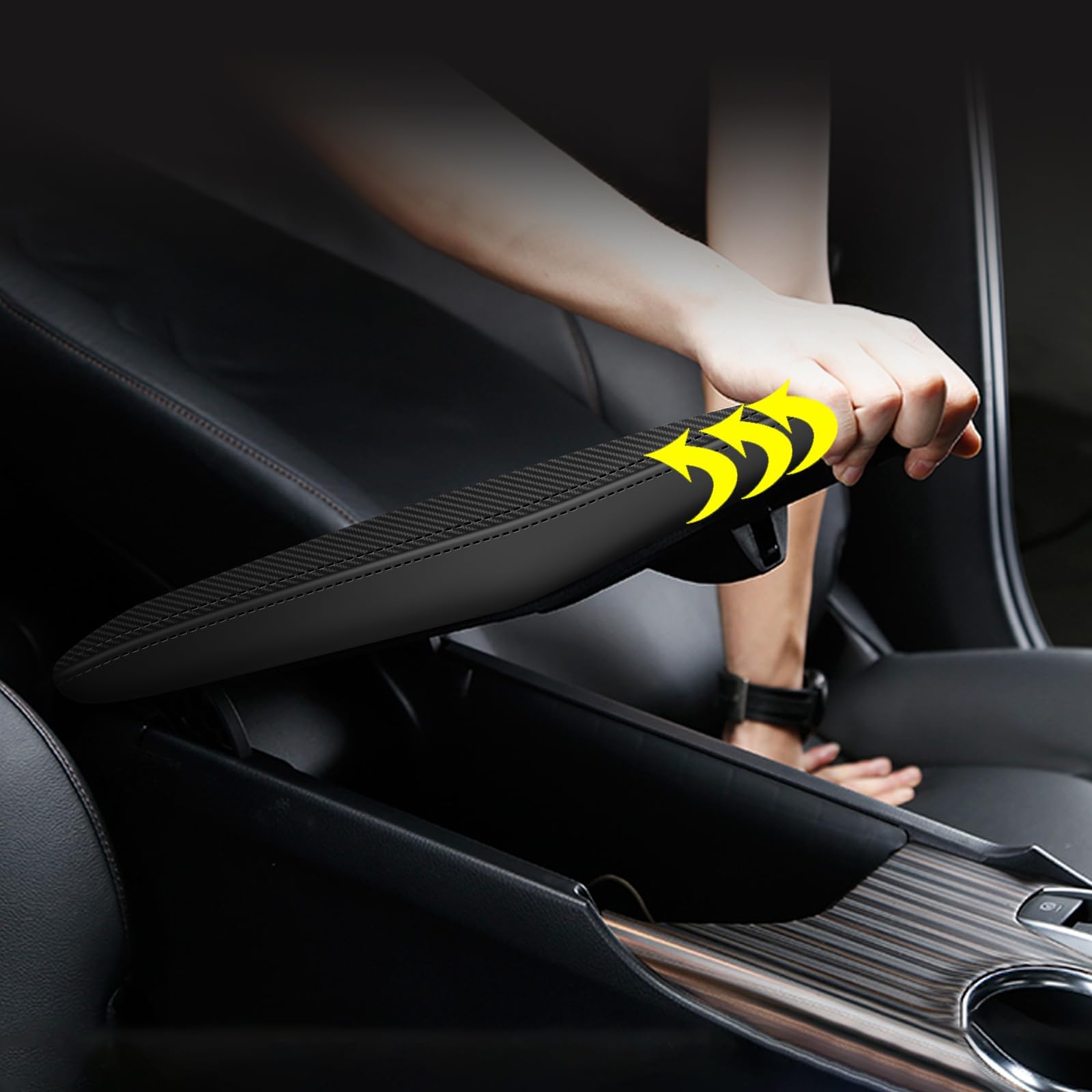 Aomsazto Carbon Fiber Armrest Covers For 2018-2024 Toyota Camry,Including L, Le, Se, Xle, Xse In Regular, Hybrid, V6, Trd.