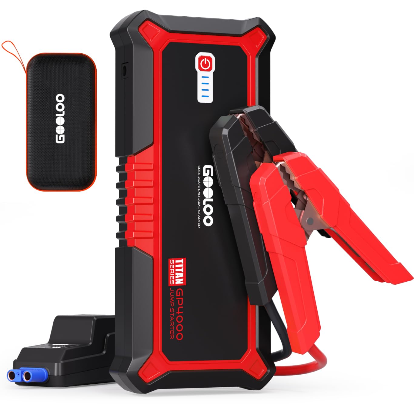 Gooloo Gp4000 4000A Peak Car Battery Jump Starter, Portable Battery Booster For Up To All Gas Or 10L Diesel Engine, Supersafe 12