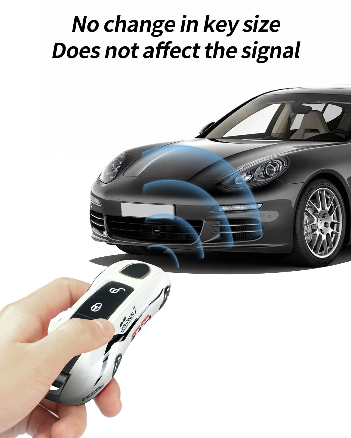 Limbqs Car Key Protection Keychain, Key Cover For Porsche Macan Cayenne Panamera 911 (New White)