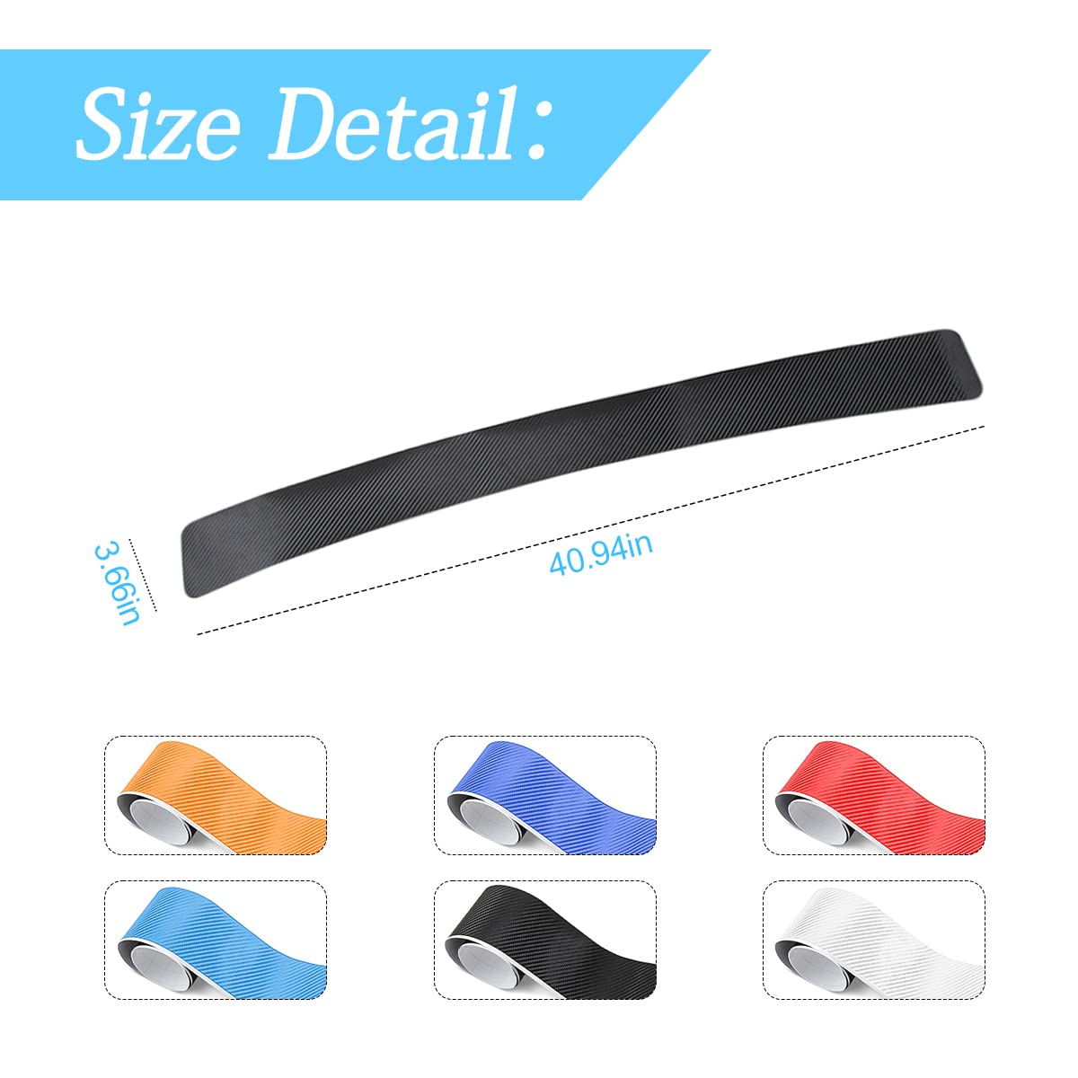 Car Rear Bumper Protector Guard, Carbon Fiber Anti-Scratch Sticker To Protect Car Door Edge, Trunk Sill Door Entry Trim Cover Guards, Exterior Accessories Universal For Most Cars, Suvs (Red)