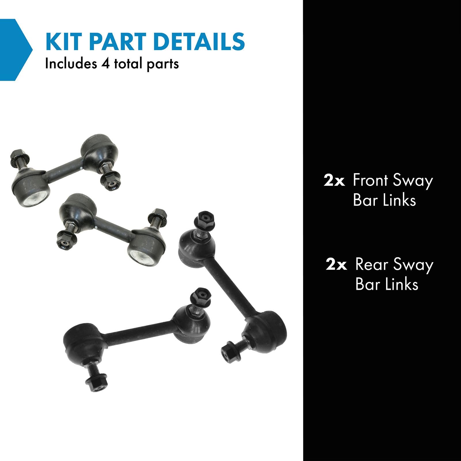 Trq Front & Rear Sway Bar Stabilizer Link Set Compatible With 2004-2008 Acura Tsx 2005-2007 Honda Accord