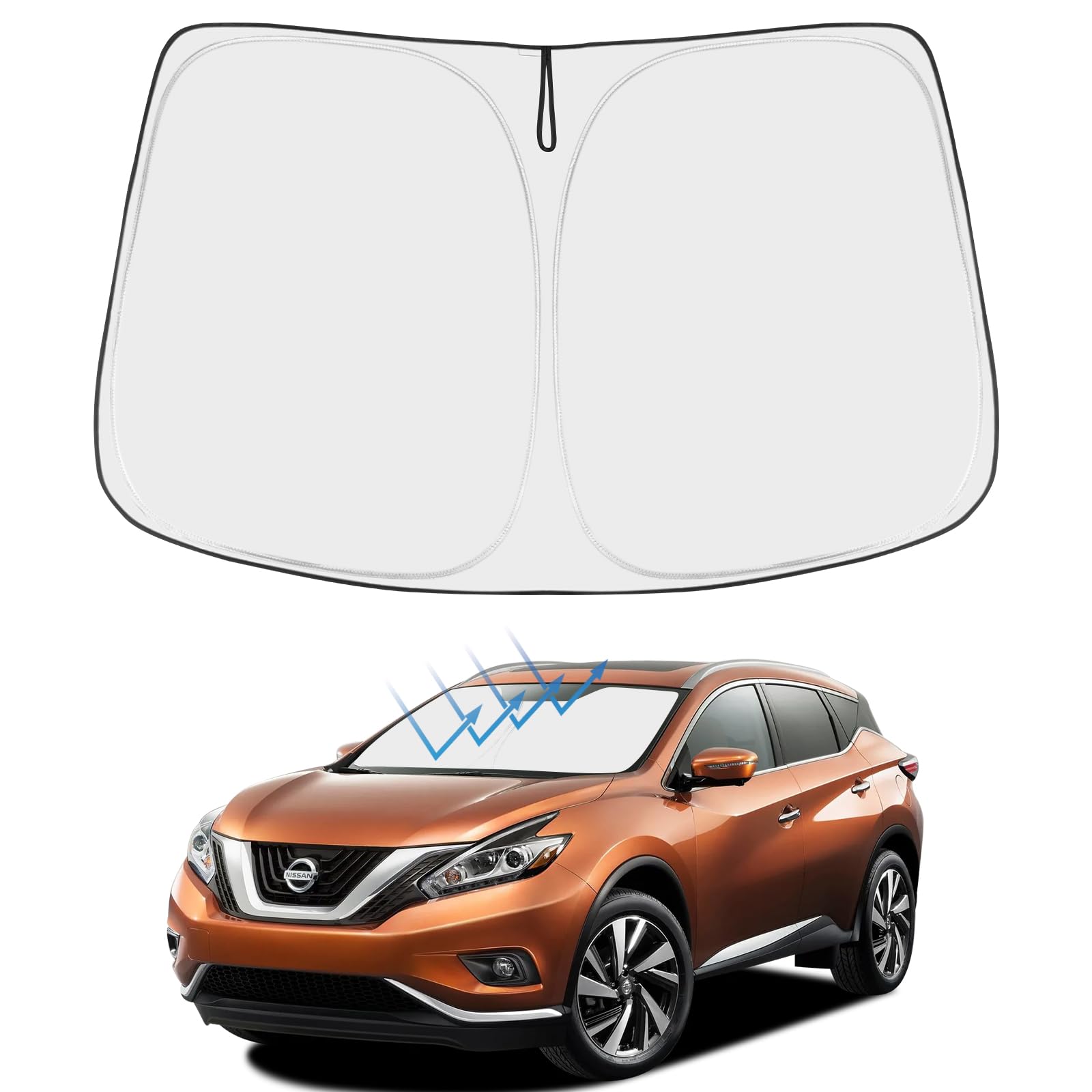 Proadsy Front Windshield Sun Shade Foldable Sunshade Protector Sun Visor Custom Fit For 2015-2023 2024 2025 Nissan Murano S Sv Sl Platinum Suv Accessories 2025 Upgrade