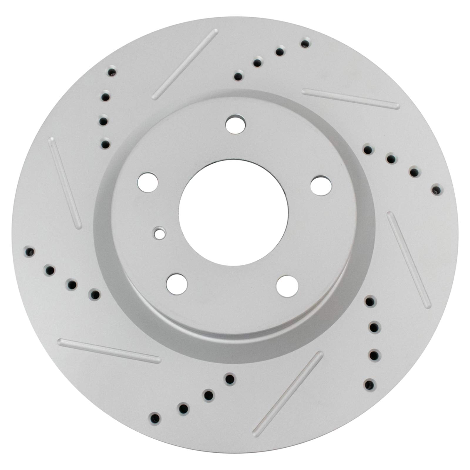 Trq Front Performance Brake Rotors Set Premium G-Coated Cross Drilled & Slotted Compatible With 2003-2004 Infiniti G35 2003-2005