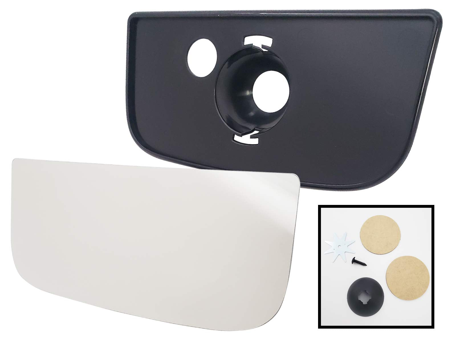 APA Replacement Lower Wide Angle Tow Mirror Glass with Backing Plate for 2007-2019 TAHOE YUKON SILVERADO SIERRA SUBURBAN Pickup 