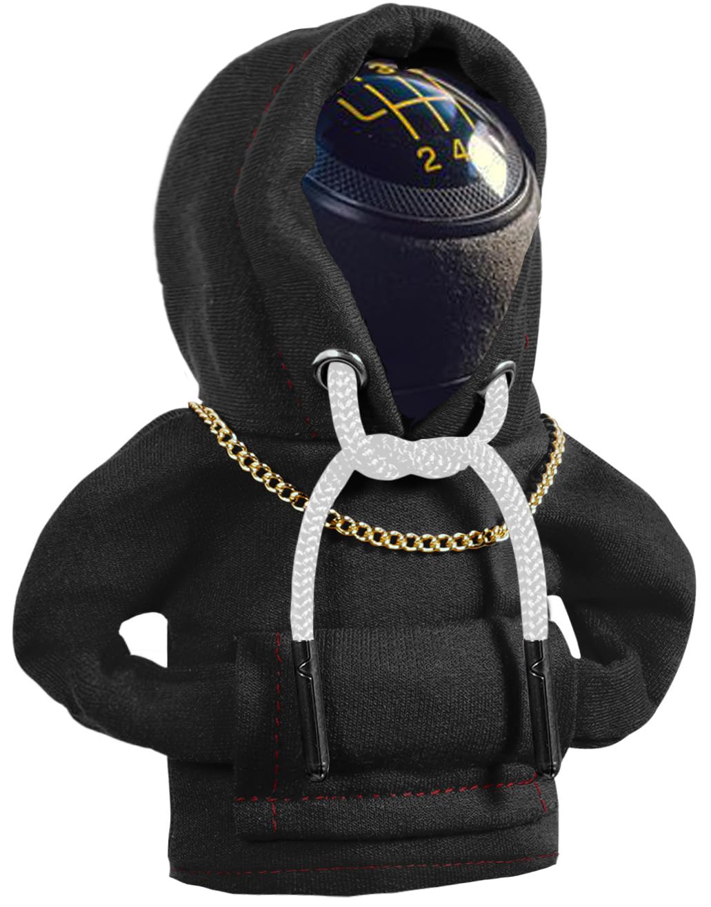 Yajeea Car Gear Shift Hoodie, Funny Mini Hoodie Car Decor, Winter Warm Universal Fit Shift Knob Cover, Automotive Interior Decor