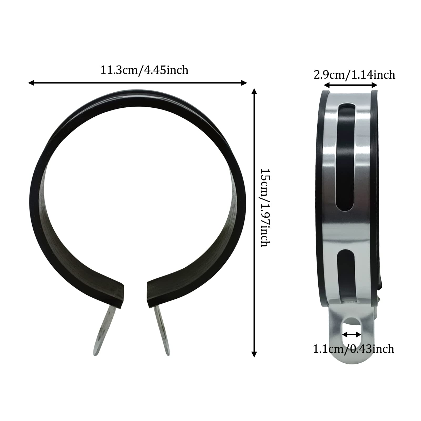 Universal Half Round Motorcycle Exhaust Clip Motorcycle Exhaust Muffler Pipe Bracket Motorcycle Exhaust Hanger Bracket Muffler Pipe Bracket Suitable For Most Motorcycles