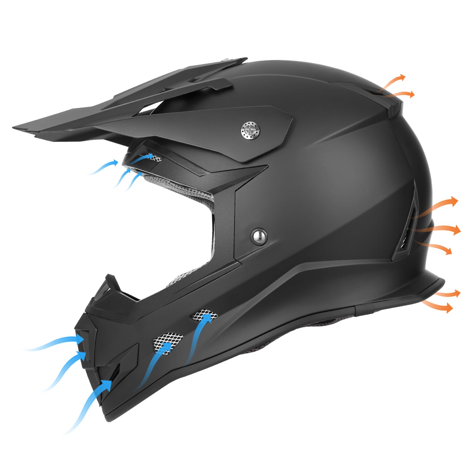 Glx Gx23 Dirt Bike/Motocross Helmet - Matte Black, Small - Dot Approved